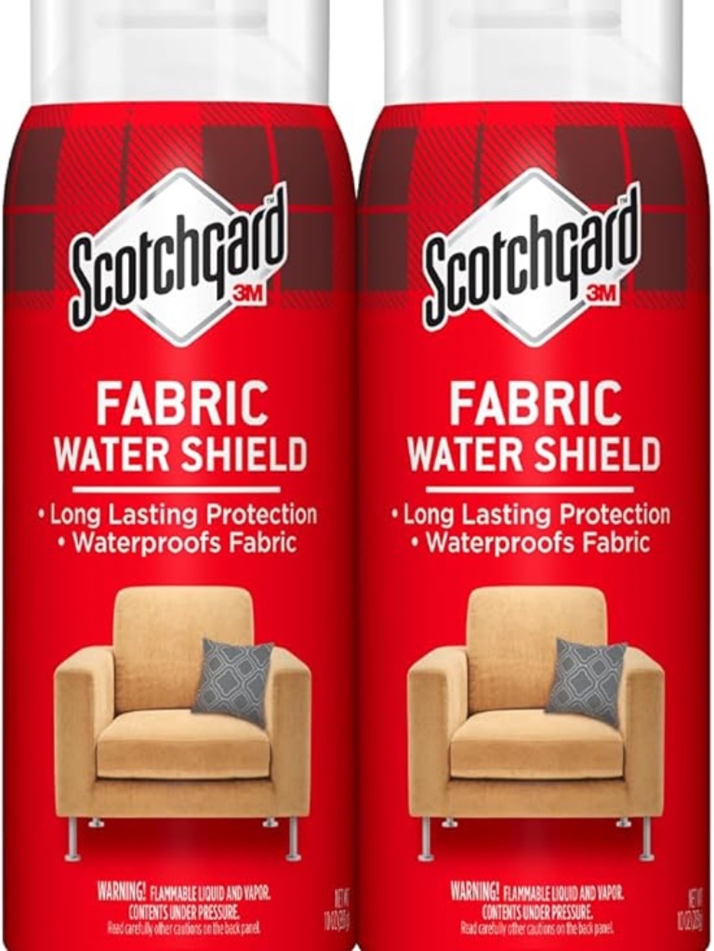 NEW 3M Scotchgard Fabric Water Shield, Water Repellent Spray (Pack of 2)